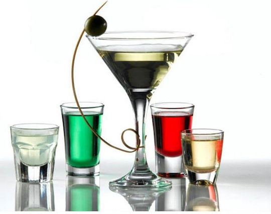 Gurallar Set Gläser Cocktail/Trinken aus Glas Mit Stiel LVMIS58618Z 6Stück