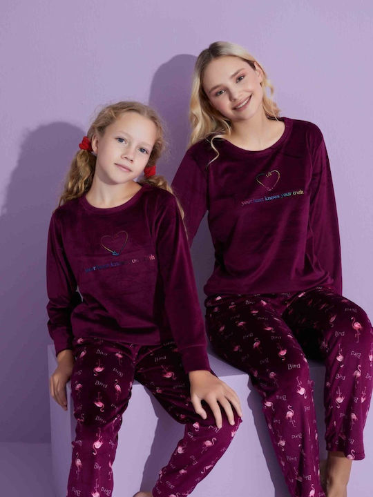Tarik Winter Damen Pyjama-Set Burgundy