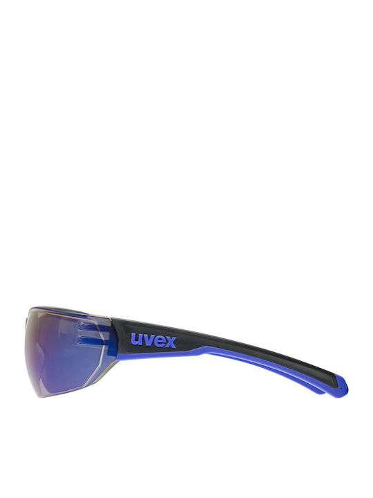 Uvex Men's Sunglasses with Gray Plastic Frame and Blue Mirror Lens S5330822416