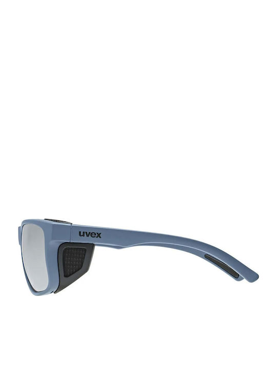 Uvex Sportstyle 312 Men's Sunglasses with Blue Plastic Frame and Silver Mirror Lens S5330074416