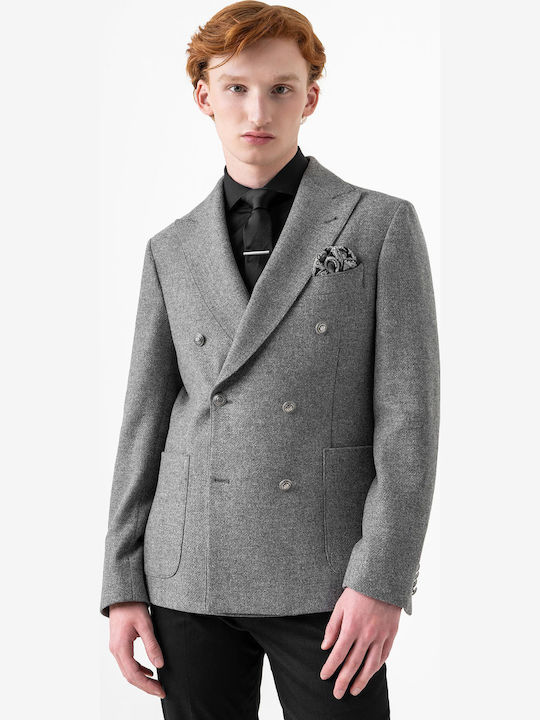 Sacou bărbați cu croială strâmtă Grey