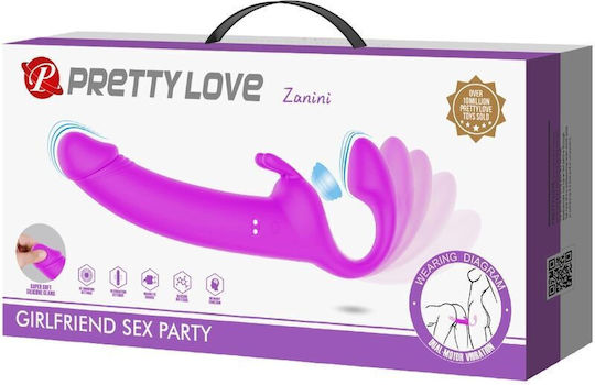 Pretty Love Strap-on Strapless Strap On with Dildo with Vibration in Purple Color