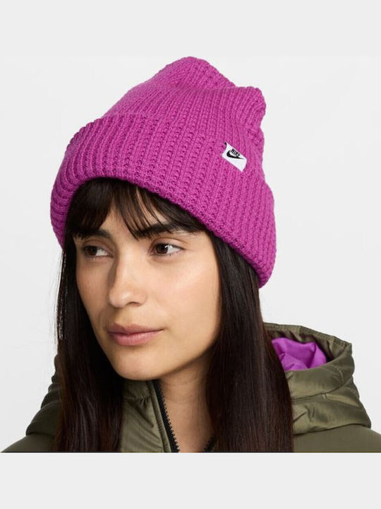 Peak Beanie Unisex Beanie Knitted in Pink color