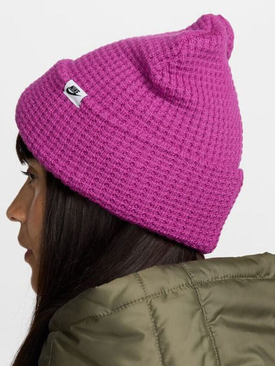 Peak Beanie Unisex Beanie Knitted in Pink color