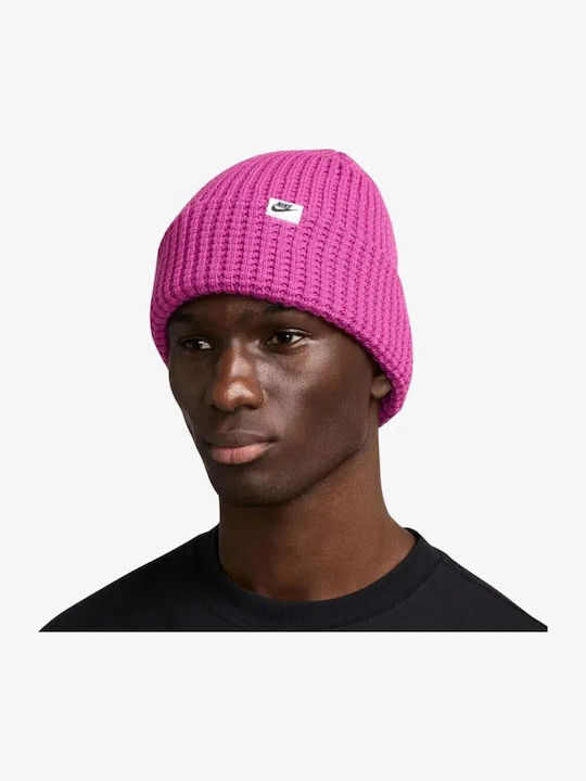 Peak Beanie Unisex Beanie Knitted in Pink color