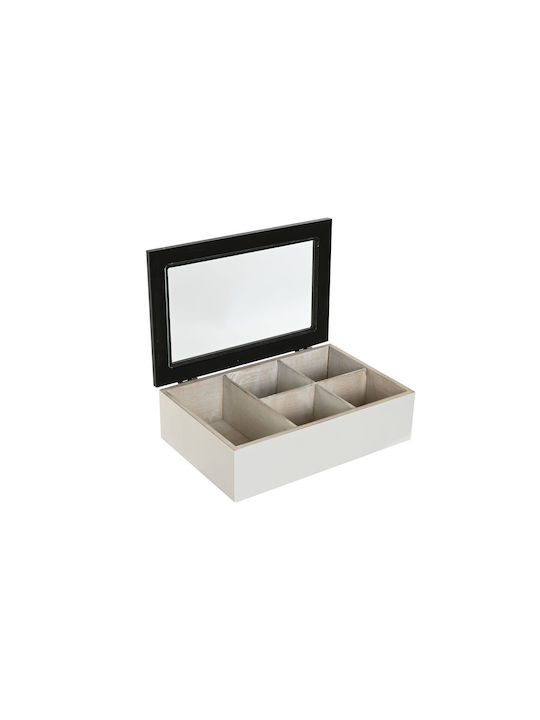 Home Esprit Infusion Box White Black Metal Crystal Wood MDF 23 X 15 X 6.5 Cm X2