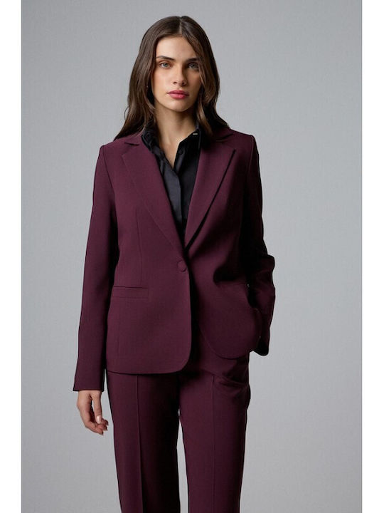 Bill Cost Women's Waisted Blazer Burgundy