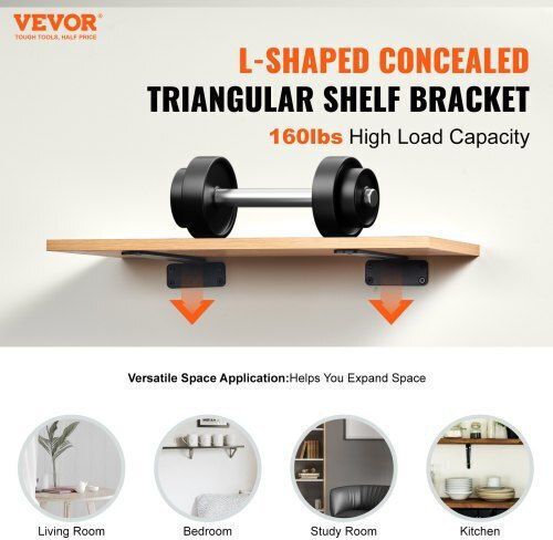 Vevor Raft de colț Robust din Metal în Culoare Negru 254x101.6mm 6buc SJZJGBZJYGHW8B1EKV0