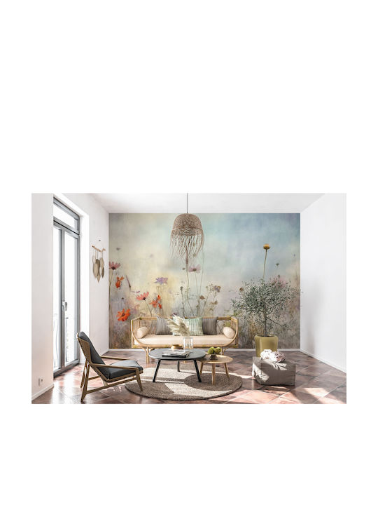 Frescă Pastelată Decorare Perete Living Pajiște cu Flori 240x360
