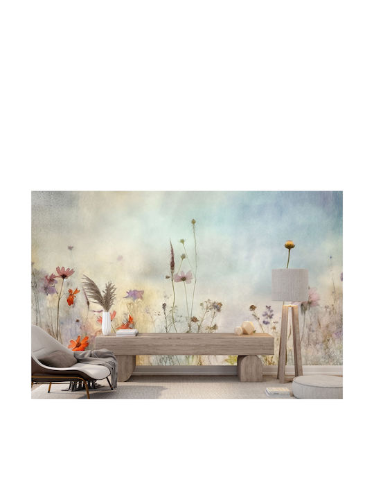 Frescă Pastelată pentru Perete Decorare Perete Cameră de Zi Pajiște cu Flori 197x296