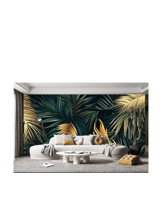 Palm Leaves Gold Wall Mural Room Decoration Veneer Ornament 148x220