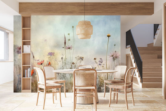 Pastell Wandbild Wohnzimmer Wanddekoration Blumenwiese 197x296