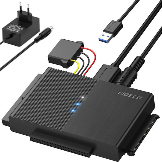 Adaptor Fideco USB 3.0 la SATA IDE 2.5/3.5 HDD SSD Compatibil Windows Mac Linux Chrome OS Transfer Ultra Rapid 5Gbps Suportă Până la 16TB Plug Play Alimentare Ideal Backup Gaming Transfer Date