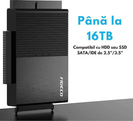 Adaptor Fideco USB 3.0 la SATA IDE 2.5/3.5 HDD SSD Compatibil Windows Mac Linux Chrome OS Transfer Ultra Rapid 5Gbps Suportă Până la 16TB Plug Play Alimentare Ideal Backup Gaming Transfer Date