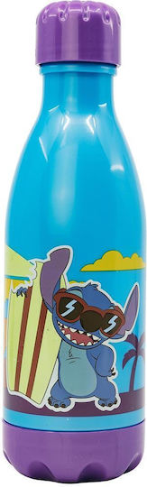 Stor Stitch Beach Sticlă Pentru Copii Din Plastic Stitch Cu Capac Cu Filet Antivărsare Albastră 560ml