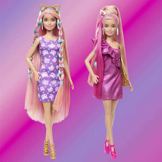 Barbie Hair Doll Fun & Fancy with Colorful Hair & Accessories for 3+ years+ Years 21.5cm