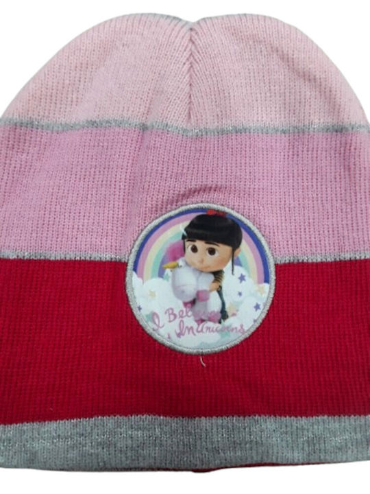 Kids Beanie Knitted Fuchsia