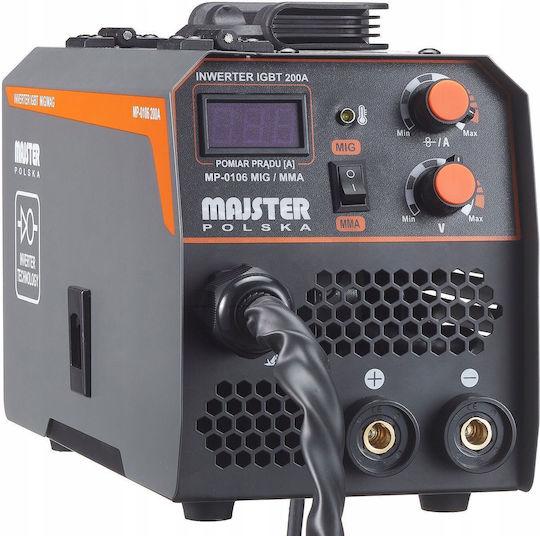 MIGOMAT FLUX Електрожен Inverter MAG / MIG / ММА с Максимален Ток на Заваряване 200Спецификация и Работен Цикъл 25%