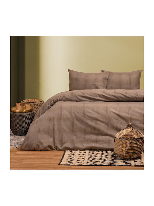 Melinen Duvet Cover Cotton Queen 225x245 Solo Choco