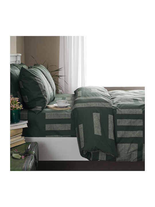 Charalambidis Textiles Duvet Cover Single 160x240 Tetris Green