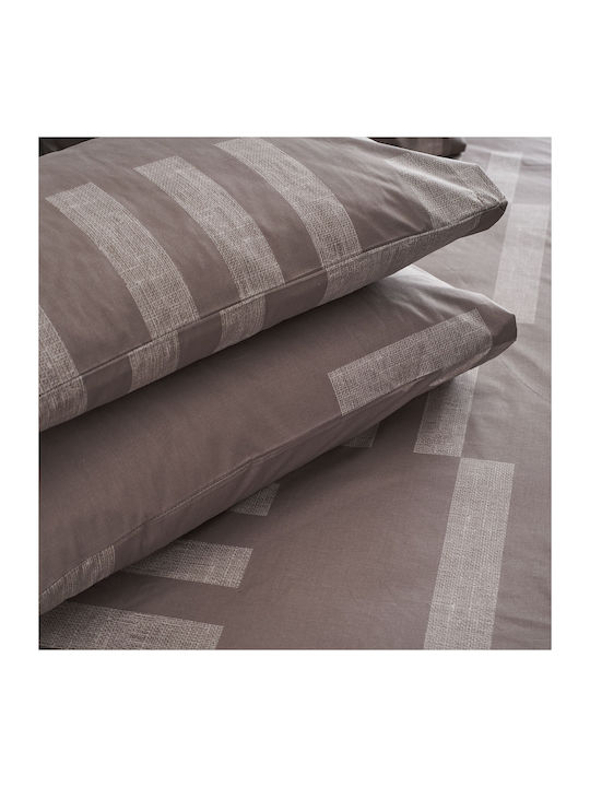 Charalambidis Textiles Duvet Cover Single 160x240 Tetris Coffee