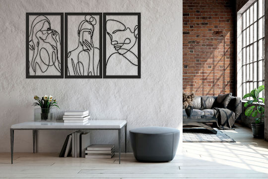 Tablou Deschis Femei Triptic Panou Decorativ pentru Living 95x159