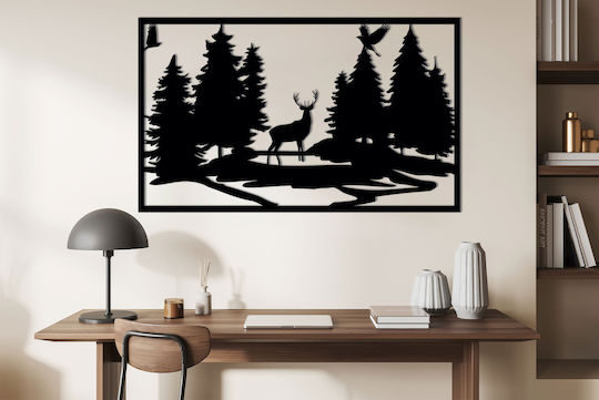Decorațiune de Perete Imagine Deschisă Living Pădure Cerb 58x96