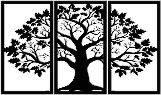 Wall Art Bedroom Black Tree Frame Triptych 56x96