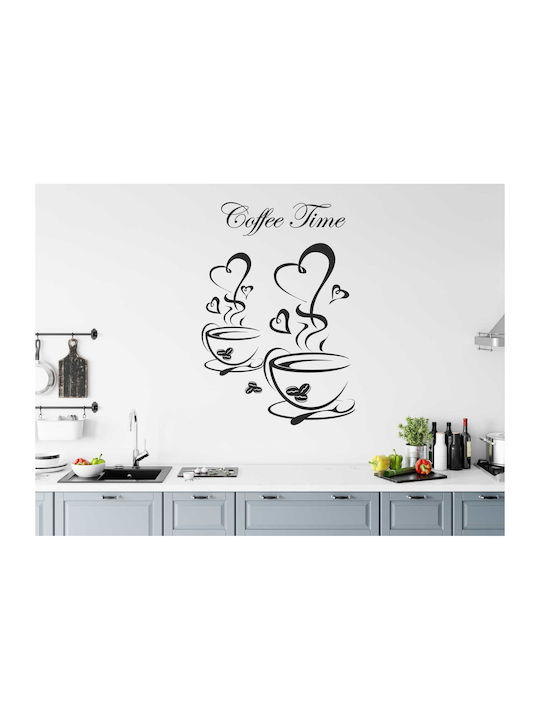Dekorative Wandbuchstaben Küche Herz Zitat Aufkleber Kaffeezeit 50x100
