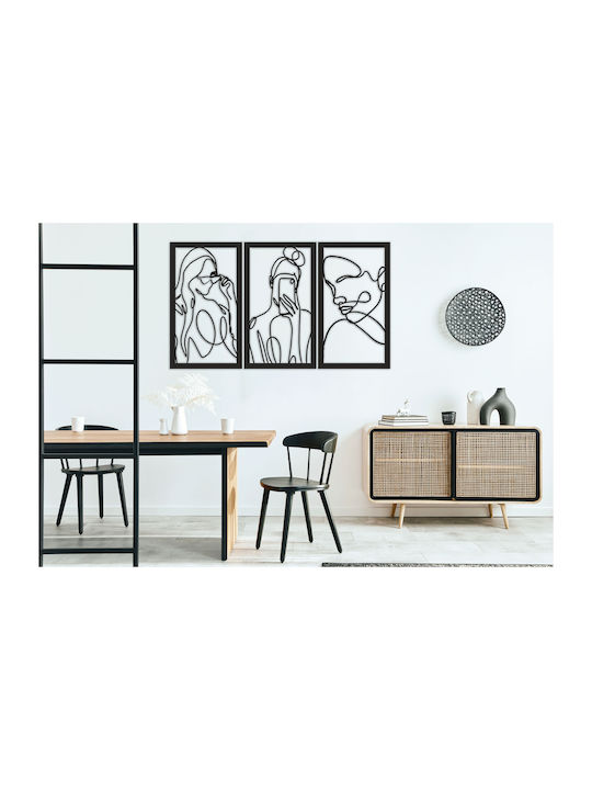 Tablou Deschis Triptic Femei Panou Decorativ pentru Perete Living 56x96
