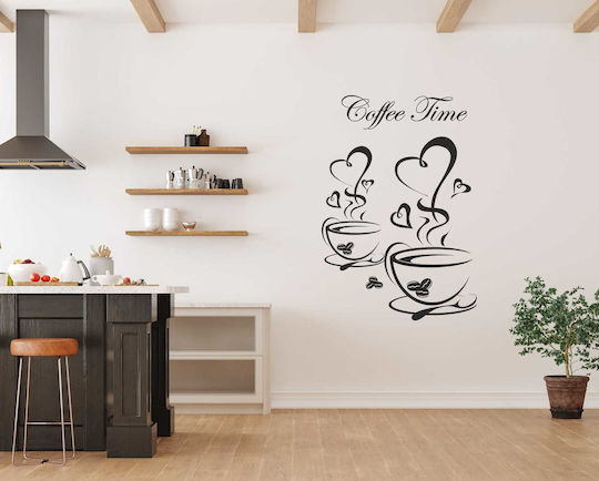 Dekorative Wandbuchstaben Küche Herz Zitat Aufkleber Kaffeezeit 50x100