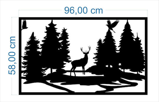 Decorațiune de Perete Imagine Deschisă Living Pădure Cerb 58x96
