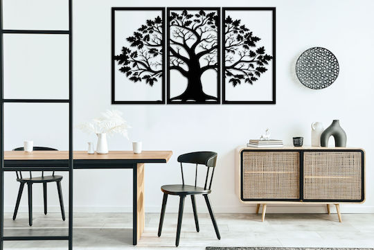 Wall Art Bedroom Black Tree Frame Triptych 56x96