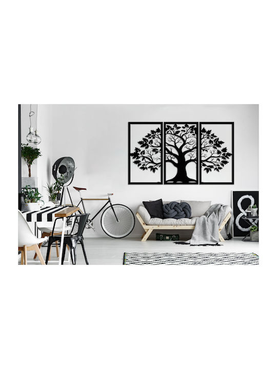 Wandkunst Schlafzimmer Schwarzer Baumrahmen Triptychon 56x96