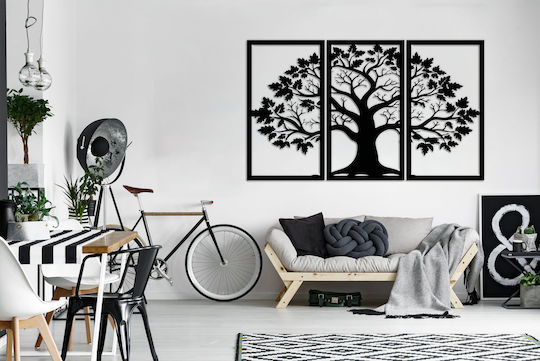 Wall Art Bedroom Black Tree Frame Triptych 56x96