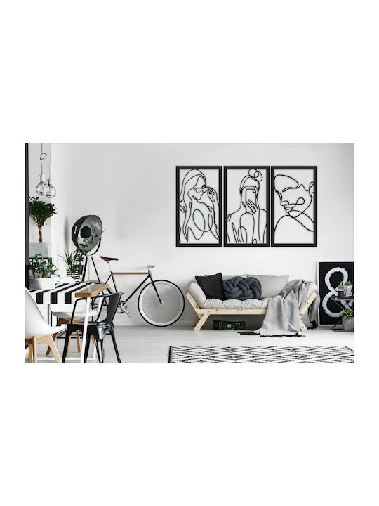 Tablou Deschis Triptic Femei Panou Decorativ pentru Perete Living 56x96