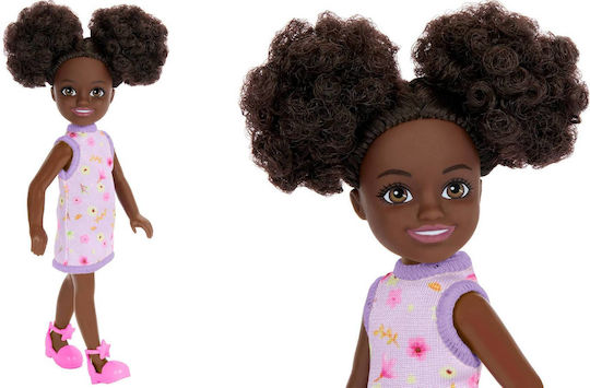 Barbie Chelsea Doll Chelsea Space Buns Brown Eyes Dark Skin For 3+ Years 15cm
