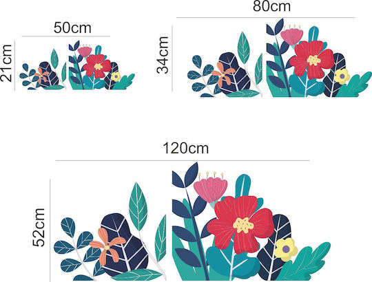 Frühlingsblumen Fensteraufkleber Set aus 2 Stück 50cm x 21cm