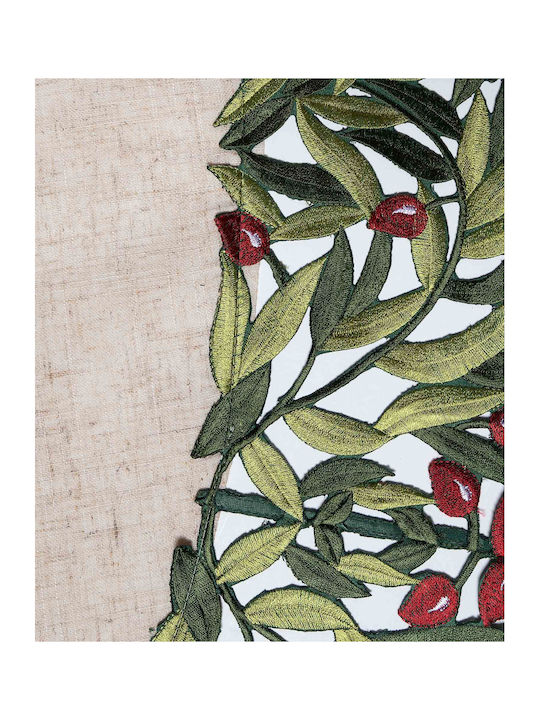 Silk Fashion Rotunde Geschnitten 2353 Red Olive Tree 135x135cm