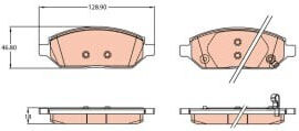 Set Plăcuțe De Frână Și Discuri De Frână Auto Partea Din Față Trw Opel Karl 1.0/1.0lpg 01.15-03.19 Înălțime 46.8mm Lățime 128.9mm Grosime 18.0mm Senzor Uzură Da