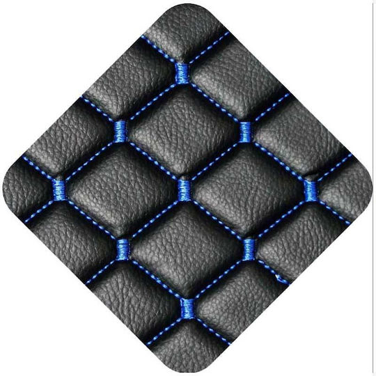 Front Seat Covers Royal Leatherette Black Blue Stitching 4 Pieces