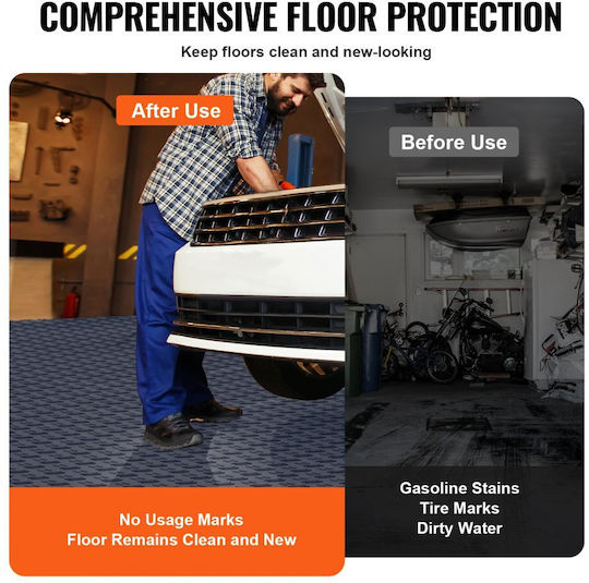 Anti-Slip Garage Floor Mats Double-Sided Garage Basement 305 X 305 X 13.4 Mm Vevor Ckddsmh251212f3n8v0