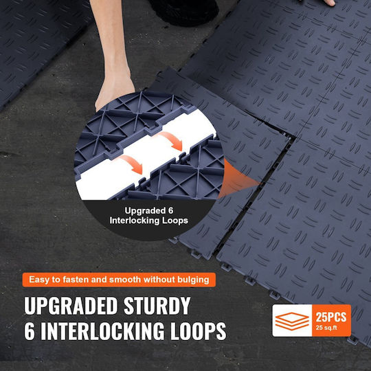 Anti-Slip Garage Floor Mats Double-Sided Garage Basement 305 X 305 X 13.4 Mm Vevor Ckddsmh251212f3n8v0