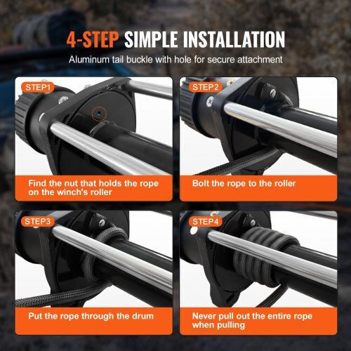 Συνθετικό Σχοινί Βίντσι Vevor 1/2" X 92' 32,000 Lbs Προστατευτικό Κάλυμμα + Γάντζο + Ιμάντα Κατάλληλο Suv Οχήματα Εκτός Δρόμου Φορτηγά Hcjpsjyx12in5pyekv0