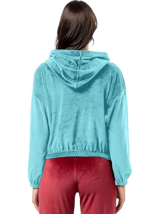 Women's Sweatshirt Hooded Light Blue