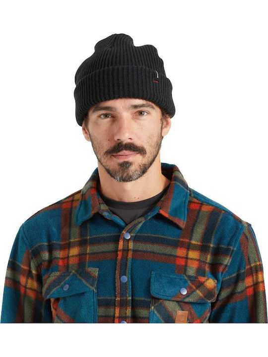 Beanie Unisex Fleece Beanie with Rib Knit in Black color