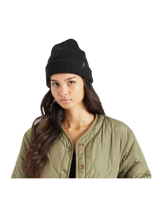 Beanie Unisex Fleece Beanie with Rib Knit in Black color