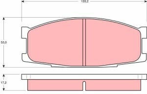Set Plăcuțe de Frână Mitsubishi Canter Vi 2.8d/3.0d 10.98 Trw Înălțime 53.0 Mm Lățime 133.2 Mm Grosime 17.2 Mm