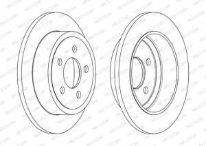 Set Rear Brake Discs 2 Pcs Jeep Cherokee Wrangler Ii 2.4-4.0 08.96-01.08 Diameter 285 Mm Thickness 12 Mm 5 Holes Ferodo