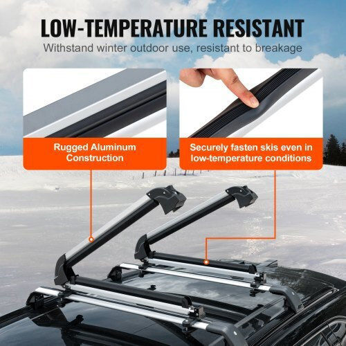Vevor Car Ski Mounts Suitable for 2 Ski Pairs & 1 Snowboard